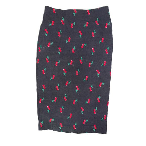 7th Avenue Design Studios Cherry Print Straight Skirt XS - Picture 1 of 7